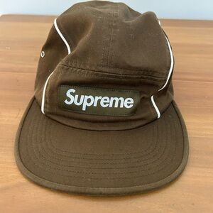 Supreme Brown Cap with White Accents